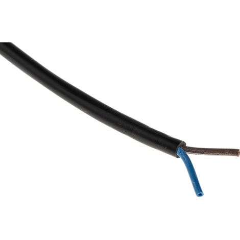 Câble d'alimentation RS PRO 2x0,75 mm², gaine PVC Noir, 100m ( Prix pour Bobine de 100 Mètres )