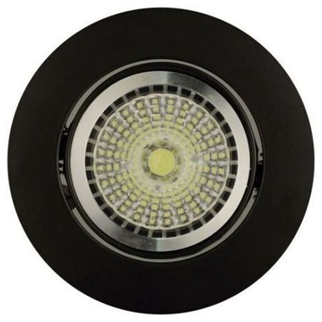 Empotrable redondo vasculante “PRO Professional” (para portalámparas GU10 o G5.3) IP20 Ø8,7x2,7cm color negro (1/2)