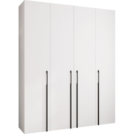 Armario Hartford 570, Blanco, 246x200x42cm, Puertas de armario: Con bisagras, Número de estantes: 0 (1/5)