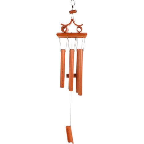 Carillon Éolien Bambou Naturel Cloche à Vent Créative Bois à Suspendre Décoration Suspendue pour Extérieur (1/5)