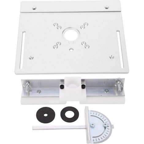 Plaque de base en aluminium pour toupie métallique – Compatible scie circulaire à table – 250 x 180 mm – Épaisseur 6 mm (1/5)