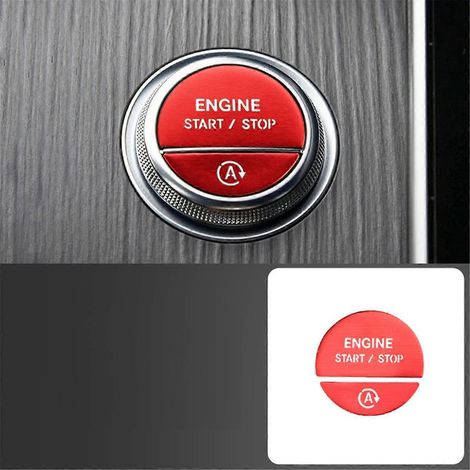 Autocollant pour bouton de démarrage à clé, phare, frein à main et porte rouge-- (1/5)