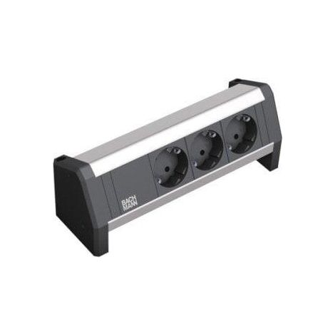 Bachmann Desk 1 multipresa da scrivania in alluminio nero 27 cm
