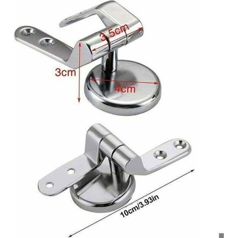 Charniere - Inox - Pour Abattant WC - Compatible Siège Toilette Bois ou Plastique - Lot de 2 (1/4)