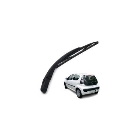 Brazo y escobilla del limpiaparabrisas trasero, kit de brazo de limpiaparabrisas trasero de caucho natural para todas las estaciones, compatible con Citroën C1 2005-2014.