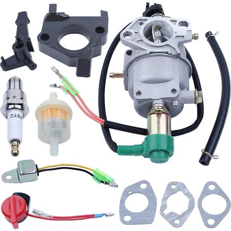 Solénoïde de carburateur pour Honda GX390 188F 13HP GX340 11HP Générateur 16100-Z5R-743, Carburateur, Kit de joints de carburateur (comme sur la photo), Filtre à carburant, Bougie, Interrupteur d'arrê (1/5)
