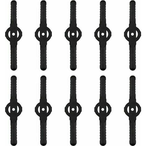 10 Pièces Lames de Tondeuse Jardin Tondeuse Accessoires, Lames de Rechange en Plastique, Outils de Jardin, Petit Trou 5mm, pour Jardin Pelouse Tondeuse, Coupe-bordures Sans Fil (1/5)