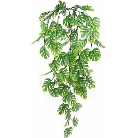 Plante Artificielle Tombante Interieur Exterieur, 2 Pièces Fausse Plante Suspendue Decoration Mariage Balcon Jungle Chambre Terrasse Maison,blanc vert (1/4)