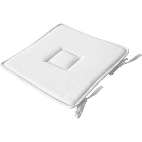 Galette plate à nouettes 40 x 40 cm LOLA 100% coton coloris BLANC