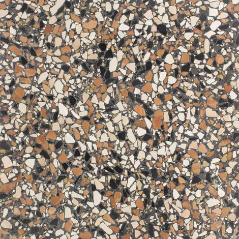 Véritable Carreau Terrazzo BROWNIE - collection TRADIZIONE 60x60 cm boîte de m2 Brossé - Gioia Materia