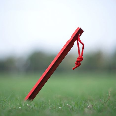 4 Piquets de Tente en Aluminium 23 cm, Légers et Résistants pour Randonnée et Camping, Couleur Rouge (1/5)