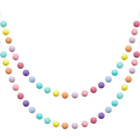 Pcs Felt Ball Garlands, Colorful Felt Balls with 60 Pom-poms, for Kids, Bedroom, Christmas, Wedding, Decoration (1/5)