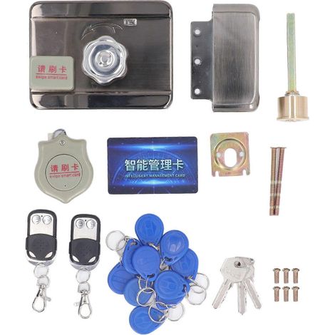 Serrure de porte électronique, système de contrôle d'accès sans clé, avec 2 télécommandes (1/4)