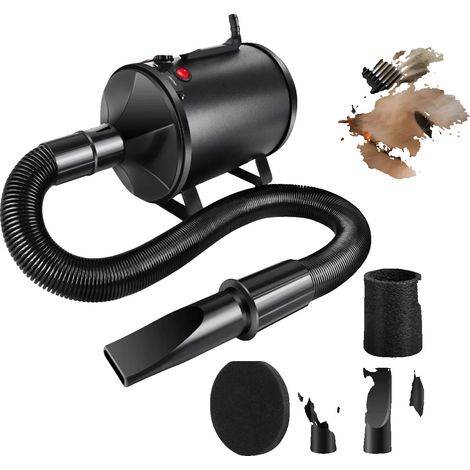 Secador de pelo para mascotas, 3500 W de potencia, funcionamiento silencioso, color negro. (1/5)