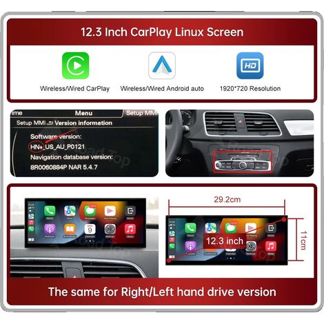 Schermo multimediale, CarPlay wireless, compatibilità con Android Auto, 12.3 Q3 HN (1/2)