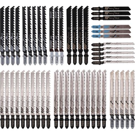 52 Pieces Jigsaw Blades 10 Models Hacksaw Blade with Plastic Box for Wood, Plastic and Metal (1/5)
