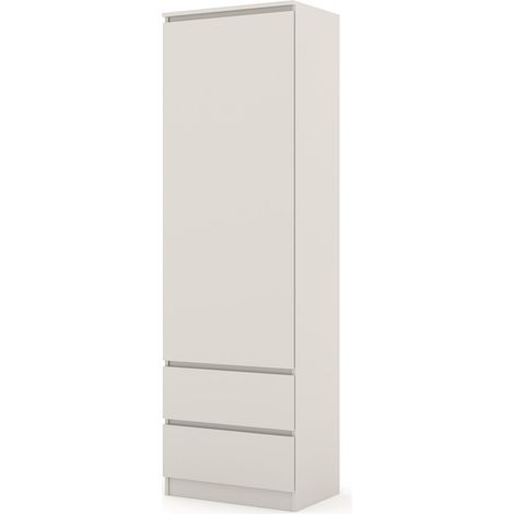 Libreria / scaffale contenitore MAJA 60 cm – bianco opaco (1 anta + 2 cassetti)