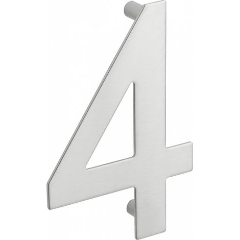 Numero civico 4 in acciaio inox 304, altezza 100 mm, con distanziatori – THIRARD