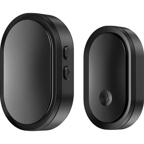 Sonnette sans fil à piles, mini sonnette étanche à brancher au mur, portée de 300 mètres, indicateur LED, 36 mélodies, 4 L (1/5)