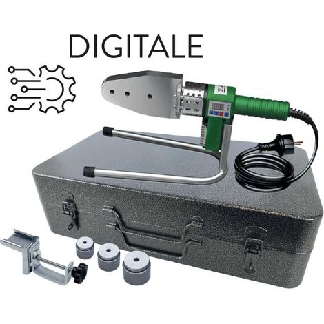 POLIFUSORE REGOLABILE DIGITALE CON ACCESSORI E VALIGETTA Ø20-25-32 mm