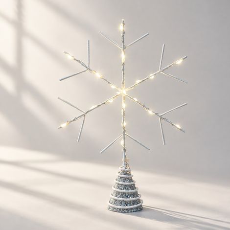 Enowelir Sommet de Sapin en Fer Forgé avec 20 LED Décoration Extérieure Jardin Terrasse Maison Bricolage Rénovation (1/4)