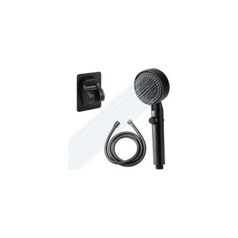 Cabezal de ducha de alta presión ZVD negro que ahorra agua, cabezal de ducha de baño ajustable de 6 modos, cabezal de ducha antical con función de apagado, fácil de instalar - Crezuo (1/4)