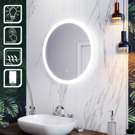 ELEGANT Ambient Light Mirror Round Bathroom Mirror 600x600mm Acrylic Mirror (1/5)