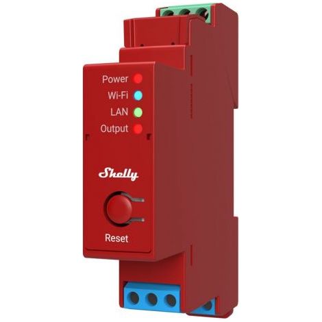 Shelly PRO 1PM rele da guida DIN con misurazione della potenza Wi-Fi e Bluthooth