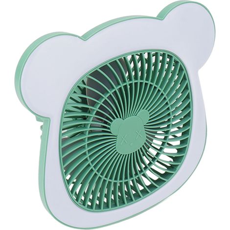 Ventilateur de bureau avec lampe LED rechargeable USB, 3 vitesses, refroidissement pour chambre, camping, dortoir (1/5)