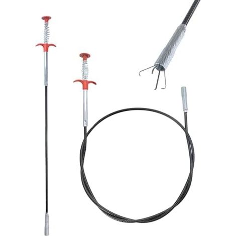 2 Pièces 87/155cm Deboucheur Canalisation, Pince à Griffes Flexible, Déboucheur évier multifonctionnel, Kit de Furet canalisation réutilisable pour cuisine, baignoire, WC, égout. -