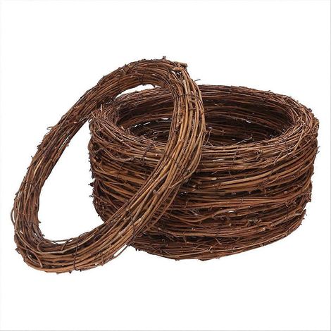 Set mit 6 natürlichen Weinrebenkränzen, 30 cm, handgeflochten für Bastelarbeiten und Weihnachtsdekorationen. (1/5)
