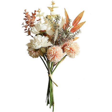 Bouquet de fleurs artificielles en soie, idéal pour la décoration intérieure, les centres de table de mariage et autres fêtes. (1/5)