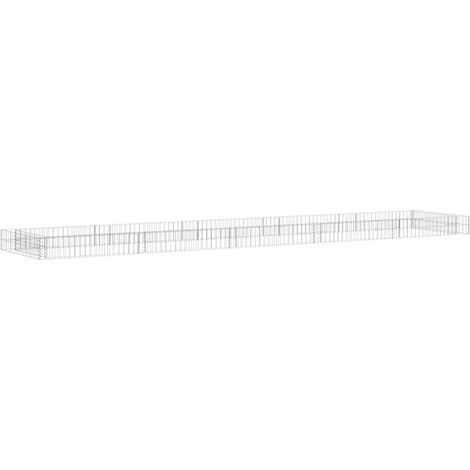 Jardinière Bac A Fleur Lit surélevé à gabion Acier galvanisé 500x100x20 cm 32309 (1/5)