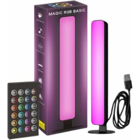 Lampe LED intelligente RGB, lampe de bureau, lampe intelligente avec modes de minuterie musicale, lampe de jeu, bande LED d'ambiance pour TV, PC, chambre (1 pièce) (1/5)