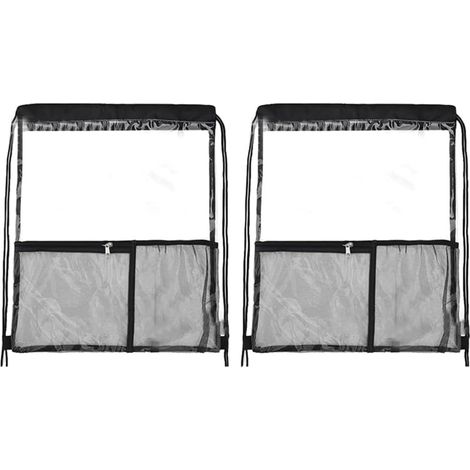 Lot de 2 à Cordon Transparents Approuvés par Le Stade, à Cordon en PVC Transparent Transparent, Sac Transparent pour Concert (1/5)