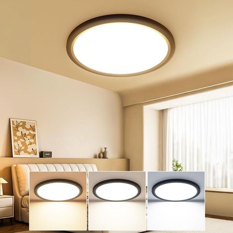 LED-Deckenleuchte, 3000K, 4000K, 6500K, 3 Farben, 18W, 2100LM, moderne runde IP44-wasserdichte Badezimmer-Deckenleuchte für 8,5 Zoll (1/4)