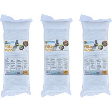 3 Ouates - Perlon blanc 500 gr pour filtre d'aquarium (1/2)