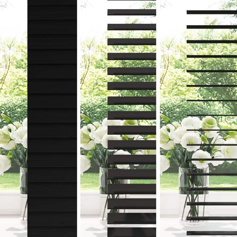 Store Vénitien Noir 60 x 250 cm 35 mm Bois de paulownia massif vidaXL