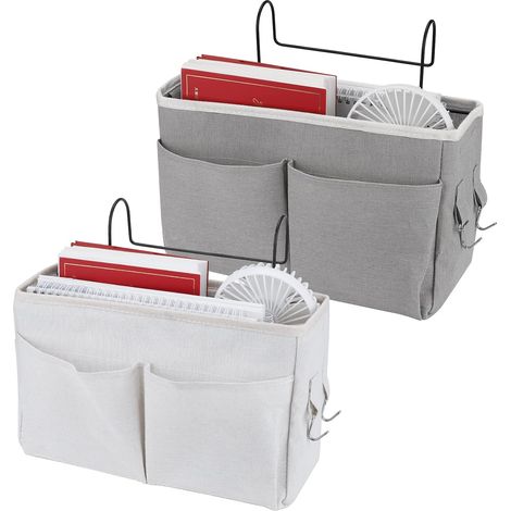 2 pezzi tasca da letto, organizer da letto in tela impermeabile, cestino da letto appeso al comodino, tasca da letto per casa, ufficio, scuola (1/5)