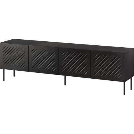 Mueble TV Tolfelo 103, Negro, Número de puertas: 0, Número de cajones: 0, 201x60x40cm