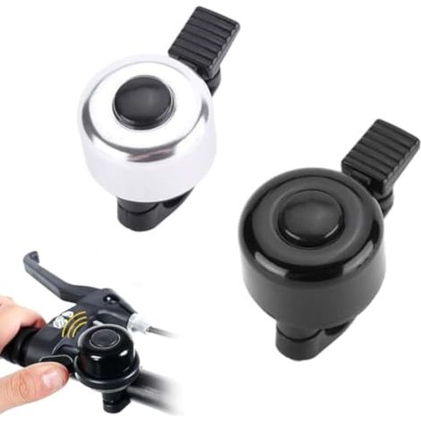 Lot De 2 Sonnette Idéale Pour Vélo Et Trottinette Small Bell - Son Puissant - Classique - Rétro - Pour Enfants Et Adultes - Pour Vélo De Route, Vtt Et Scooter - Noir (1/4)