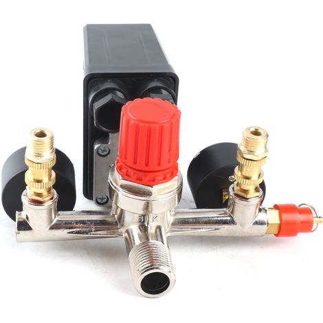 Interrupteur de pression 125PSI avec vannes de régulation, double sortie, manocontact 220V (1/5)