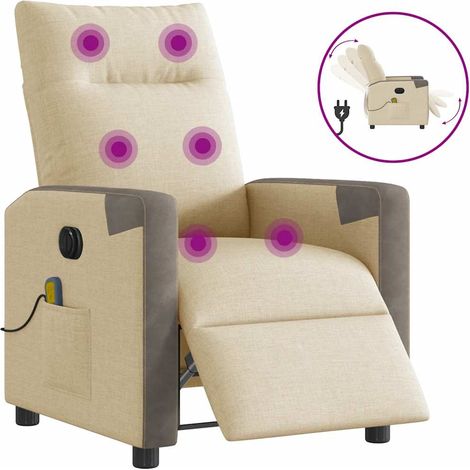 Massagesessel Elektrisch Creme Stoff