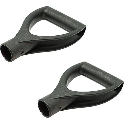 Manico a D di ricambio in plastica per giardino Manico a D in plastica per pale Manico per pala da neve a forma di D Manico di ricambio per pala da neve per forca da vanga Accessori 30 mm Nero 2 pezzi