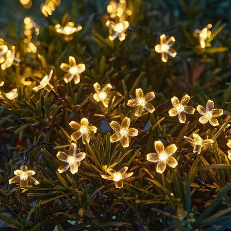 Guirlande lumineuse LED fleurs de cerisier solaire, lampe d'ambiance extérieure camping décoration fête IP44 A75 (1/5)