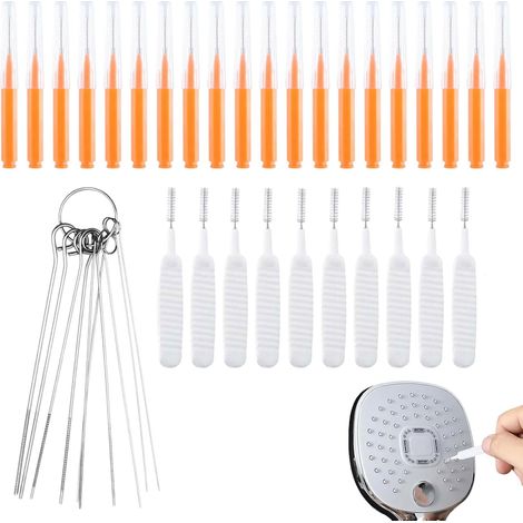 40 Outils Nettoyage,Pics Acier Inoxydable,Brosses Nylon,Anti-Colmatage,Salle Bain (1/5)