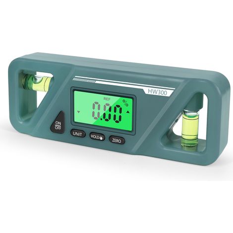 Rapporteur numérique, inclinomètre, niveau électronique, instrument de mesure d'angle, jauge d'angle, avec aimant et bulle, vert. (1/5)