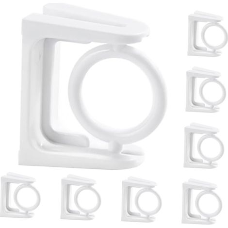 Supports de tringle à rideaux pivotants adhésifs, lot 8, conception double (plat et d'angle), (1/5)