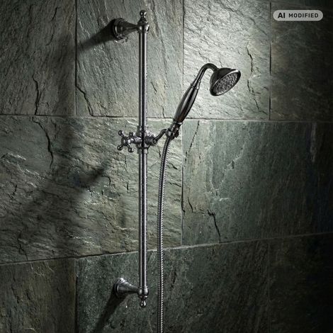 PaulGurkes Barre de Douche Rétro Chrom Vintage (1/5)