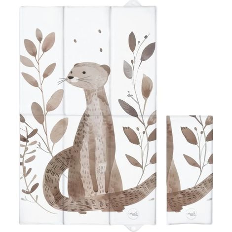 Weiche, faltbare Wickelauflage mit Befestigungsmöglichkeit 50x80 Basic Clever Otter (1/3)